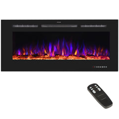 Recessed&Wall-Mounted  Electric Fireplace with Adjustable Flame Color&Intensity-EF