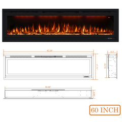 Recessed&Wall-Mounted Electric Fireplace with Realistic Visual Effect-BI