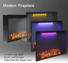 Valuxhome 33" Electric Fireplace Insert for Existing Fireplace or TV Stand with Multi Flame Modes