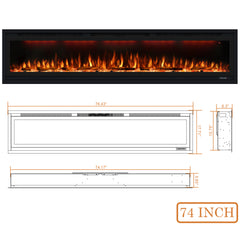 Recessed&Wall-Mounted Electric Fireplace with Realistic Visual Effect-BI