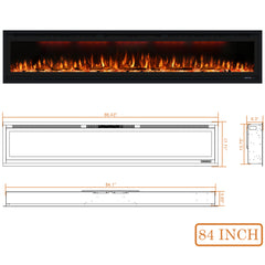 Recessed&Wall-Mounted Electric Fireplace with Realistic Visual Effect-BI