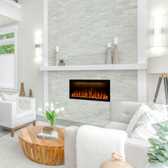 Smart Electric Fireplace with Adjustable Flame Colors, Recessed&Wall-Mounted-BIZ