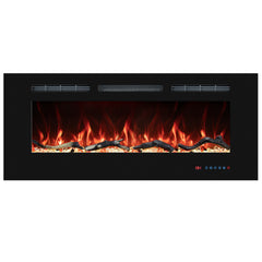 Recessed&Wall-Mounted Electric Fireplace with Multi-Color Flame,Log&Crystal-EFR