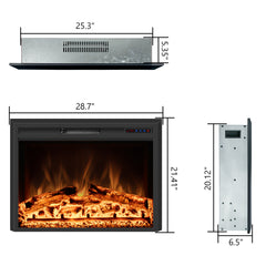 Recessed Electric Fireplace Insert with Realistic Flame Effect-EFB