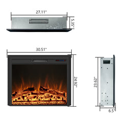 Recessed Electric Fireplace Insert with Realistic Flame Effect-EFB