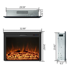 Recessed Electric Fireplace Insert with Realistic Flame Effect-EFB