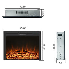 Recessed Electric Fireplace Insert with Realistic Flame Effect-EFB