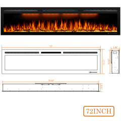 Recessed&Wall-Mounted Electric Fireplace with Ultra Slim Frame-BIG