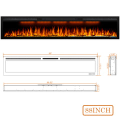 Recessed&Wall-Mounted Electric Fireplace with Ultra Slim Frame-BIG