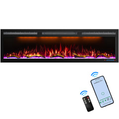 Smart Electric Fireplace with APP controlled, Recessed&Wall-Mounted-BIGP