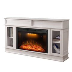 TV Stand for TV Up to 65" with Electric Fireplace, White