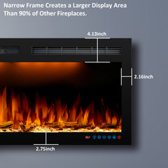 Recessed&Wall-Mounted Electric Fireplace with Ultra Slim Frame-BIG