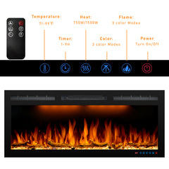 Recessed&Wall-Mounted Electric Fireplace with Ultra Slim Frame-BIG