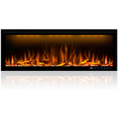 Smart Electric Fireplace with Adjustable Flame Colors, Recessed&Wall-Mounted-BIZ